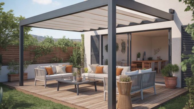 Pergola bioclimatique 4x3 adossée : guide complet pour aménager une terrasse élégante et protégée