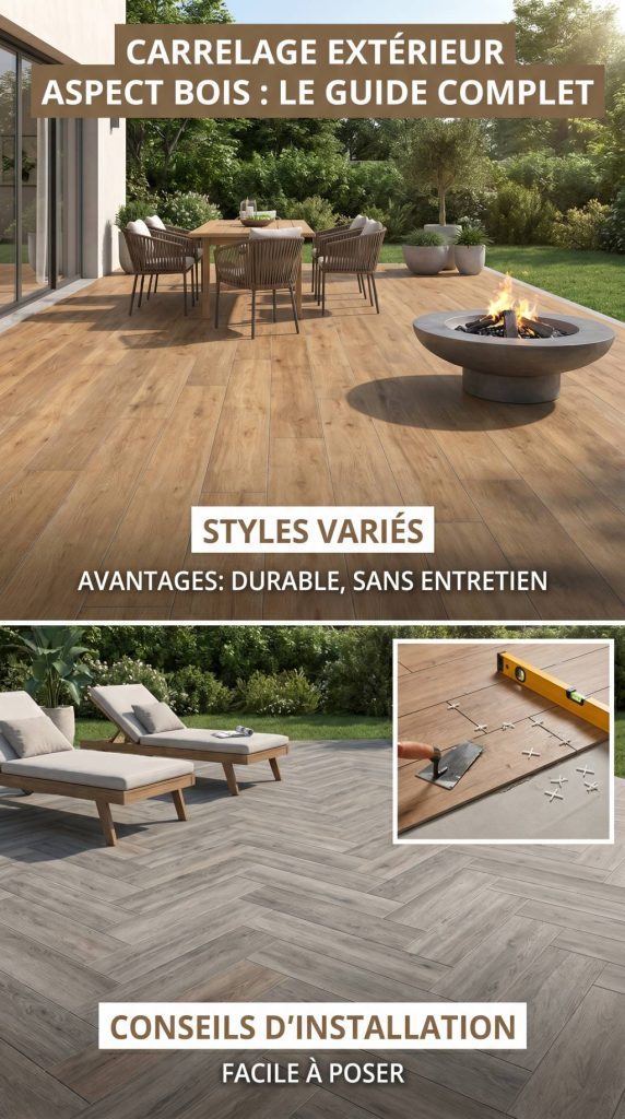 Carrelage exterieur imitation bois pour terrasse : avantages, styles et conseils de pose